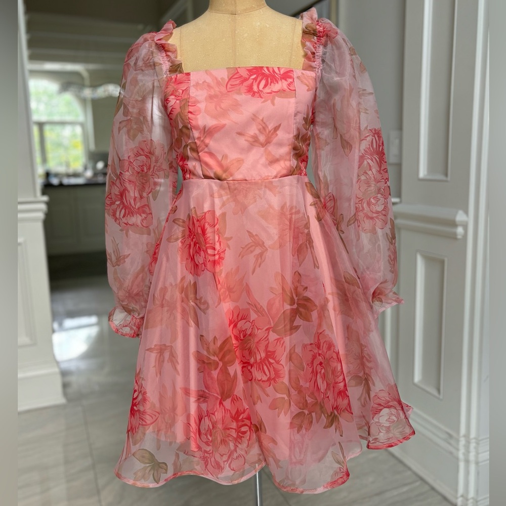 NWOT Floral Print Pink Dress